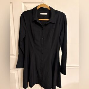 Abercrombie & Fitch Black Button-Up Mini Dress